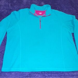 Teal and Pink Fleece 1/4 Zip Ultrasoft Fleece Tunic by Tekgear